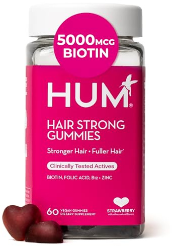 HUM Hair Strong Strawberry Gummies, Hair Growth Support, 60 Count