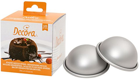 Decora 0062952 Cf 10 Stampi Mezza Sfera In Alluminio Anodizzato Ø 7 X H 3,5 Cm