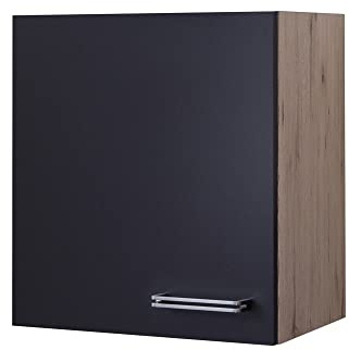 Hängeschrank Küche - 50 cm breit - Anthrazit San Remo Eiche – Lino