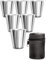 Outdoor Saxx® Lot de 7 gobelets en Acier Inoxydable | 6 Tasses à café incassables + Pochette en Cuir | Accessoire flasque idéal