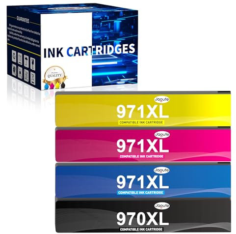 970XL 971XL Ersatzpatronen für HP 970xl 970 971 XL Tintenpatronen für HP OfficeJet Pro MFP X576dw X551dw X476dw X476dn X451dw X451dn (1 Schwarz, 1 Cyan, 1 Magenta 1 Gelb o)