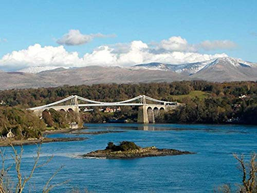 KELDOG Jigsaw Puzzle Jigsaws - Menai Bridge Anglesey Wales Picture, 1000 Pieces Challenging Diy Puzzles Jigsaws Game, Unique Gift