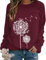 Dresswel Damen Löwenzahn Sweatshirt Langarmshirt Pusteblume Drucken Pullover Herbst Winter Bluse Tops Oberteile