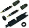 Black Set - 2X Original Schwalbe SV Ventileinsatz + SV Ventilkappe rauchgrau + 2 Ventilmutter schwarz + Ventilschlüssel SV/AV