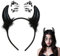 Sprinlot Teufelsohren Haarreif Schwarz, Teufelshörner Glitzer Tattoo, Haarschmuck Teufel Hörner Schwarz, Haarreifen Tattoo Fasching Karneval Party Halloween ST-Home-A33-2
