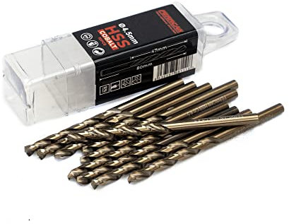 Ferrcan Brocas para metal HSS DIN338 M35 cobalto de 3-7 mm (paquete de 10 unidades) (4.5mm)