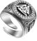 Cakunmik Ring Herren Edelstahl Symbol Amulett Siegelring Dreieck offen Vintage Herren Titan Stahl Ring verstellbar offen Ring Größen 7-12 (Größe: 11)