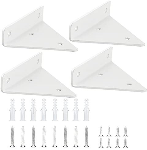 Support D'étagère,4 pièces Support Flottant Mural Robuste en Fer Invisible Triangle pour étagères Dans le Jardin d'étude de la Cuisine (80×100)
