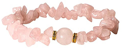 JJDreams Bracelet de Pierres Naturelle Bracelet Perle Baroque Elastique Rose Cadeau Femme Fille Petite-amie