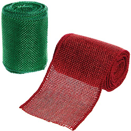 Baker Ross Rouleau Toile de Jute de Noël - Lot de 2, Rouleau Ruban Noel (FX347)