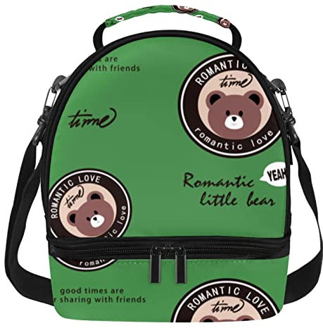 Bolsa de almuerzo de doble piso, lonchera aislada 7 (49) impermeable, bolsa térmica grande