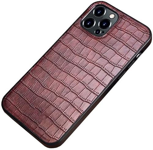 KAPPDE Funda de cuero con patrón de cocodrilo, para Apple iPhone 12 Mini (2020) 5.4 pulgadas cubierta trasera a prueba de golpes todo incluido [protección de pantalla y cámara] (Color: marrón)