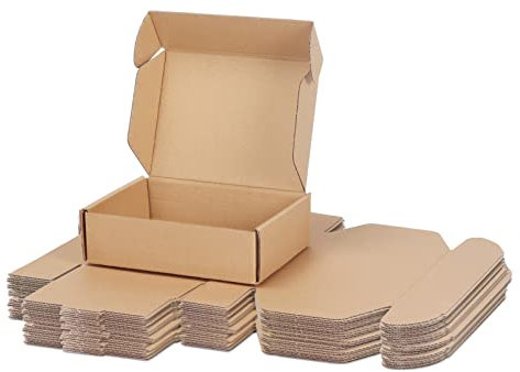 RLAVBL 25 Pack 178x127x51 mm (7x5x2 in) Shipping Boxes Small Brown Corrugated Cardboard Box for Packing Mailing