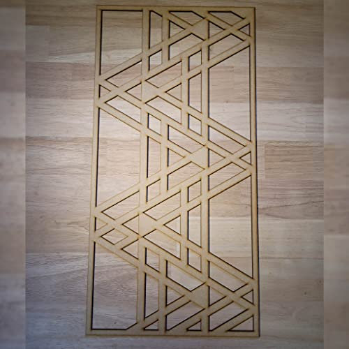 Art Deco Geometric Zig-Zag Pattern Screen Radiator Cabinet wall Decorative Screening-grille- Perforated MDF panel (1200x600mm) 0095 (6mm Thick MDF)