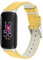 RuenTech Echtes Lederarmband Kompatibel für Fitbit Inspire 3 Armband Leder, klassisches verstellbares Ersatzarmband Sportzubehör für Frauen Männer Kompatibel für Fitbit Inspire3 (Gelb)