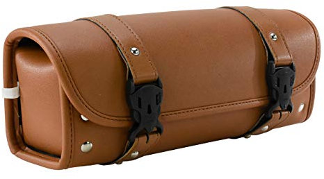 HCmotorku Motorrad Satteltasche Werkzeugtaschen Lenkertasche Gabel Werkzeugtasche Gabelrolle Lauftasche Sissybar Aufbewahrungstasche Leder Universal passend für Harley Yamaha Suzuki Kawasaki Braun