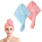 Shakeel Mikrofaser Haarturban | Super Saugfähig für Nasses Haar, Turban Handtuch mit Knopf, Anti-Frizz, Rosa+Blau