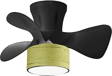 VENTILADOR DE TECHO LUZ LED REGULABLE FLY NEGRO CUERDA VERDE PISTCHO 20W MOTOR DC, CON MANDO A DISTANCIA Y APP JUERIC INVEST