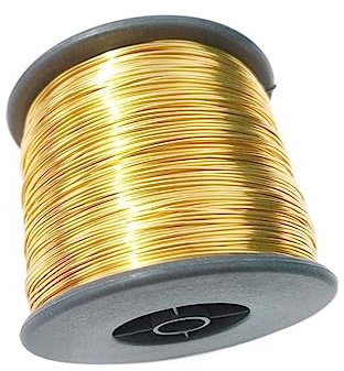Filo di Rame Placcato Oro 18 carati for la creazione di Gioielli Filo for Perline Artigianato Fatto a Mano Fai-da-Te (Color : 18K Gold Plated, Size : 0.5 mm - 5 Meters)