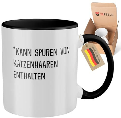 22Feels Katzenmama Geschenk, Lustige Katze Tasse für Frauen, Lustiger Spruch für Cat Moms Katzenbaby, Kaffeetasse (Zweifarbig Weiss-Schwarz)