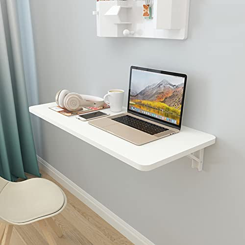 Établi Mural Blanc, Table de Bar Pliante, Table de Petit-déjeuner, Poste de Travail d'ordinateur, pour Garage extérieur, abri de Jardin, Bureau à Domicile, buanderie, Table de sall