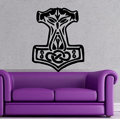 Rakelfix Thor Hammer Aufkleber ca.75cm Odin Tattoo Wandtattoo Aufkleber für Wand oder Auto Decals Sticker