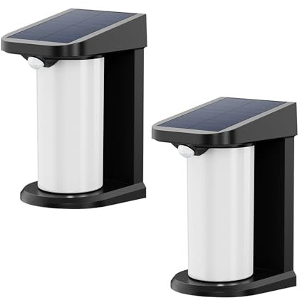 Lumisky Lot de 2 projecteurs solaires applique mural LED blanc 2X LUSTY H18 cm avec détecteur de mouvement