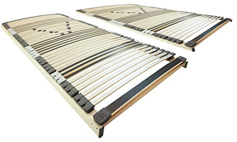 2x Ergonomischer Lattenrost 80x190 cm starr - Lattenrost Set NV - 7-Zonen Lattenrost 80 x 190 cm Doppelpack - fertig montiert & direkt einsatzbereit - 44 Leisten - Bett-Rost 2er Set - 80/190