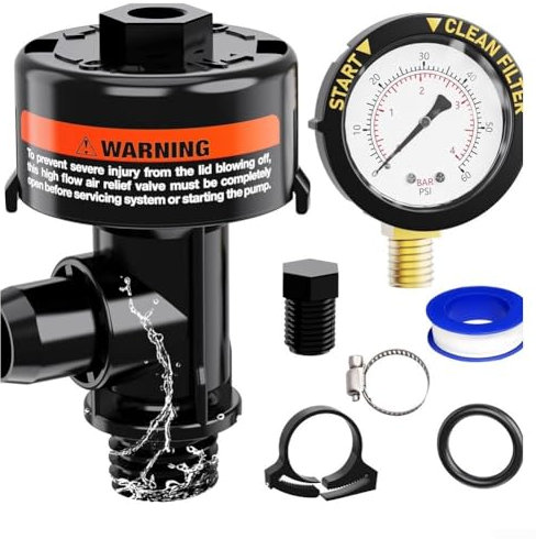 YUANGANG 98209800 Vanne de libération d'air manuelle de rechange avec manomètre de rechange pour filtres de piscine et spa, 42O8O1RU7KW1R3QM0Q213RC7QHR80