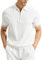 XuanXmy Polo a Maniche Corte da Uomo Camicie da Golf a Maggese Leggere Polo a Coste con Cerniera Fasion Bianco L