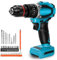 WingFly Cordless Drill Driver Compatible with Makita 18V Battery, Electric Drill Cordless, Power Hammer Drill, 60N.m Max, 20+3 Torque, 2 Speed, LED Light for Home Garden DIY Project (13mm)