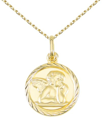 L'Atelier d'Azur Engelsmedaille Gelbgold – goldfarbene Kette gratis, Gold Messing