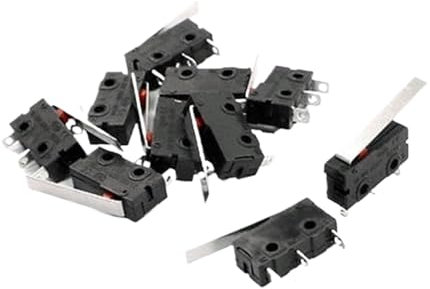 Lot de 10 micro-interrupteurs de fin de course à bras de levier long SPDT à action instantanée miniature