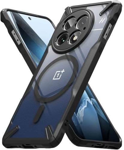 Ringke Compatible avec Coque OnePlus 13 5G [Fusion-X Magnetic] Magnétique Antichoc Protection Militaire Défense Résistant aux Rayures Polycarbonate Rigide TPU Bumper - Black
