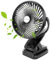 ELZO Clip USB Desk Fan 20000mAh Rechargeable Battery Operated, LED Light 360° Rotation Stepless Speed Mini Fan Super Quiet Portable for Office Stroller Car Camping Travel, Black