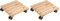 Metafranc Pflanzenroller 300 x 300 mm - 60 kg Tragkraft - Kiefer-Platte - Natur - TPE-Rollen mit 4 Feststellern/Indoorroller/Blumenroller/Transporthilfe für Pflanzen / 825280 (Packung mit 2)
