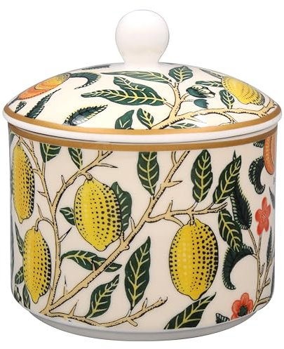 The Leonardo Collection Zuckerdose mit Früchten von William Morris | Elegante Zuckerdose aus Keramik mit ikonischem William Morris Fruits Design | perfekt für Teezeit oder als dekoratives Stück
