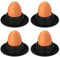 Vicloon Silicone Anti-fall Egg Cup,4pcs Silicone Egg Cups Set,Boiled Egg Stand Plates with Base,Stackable and Storable for Dining Table,Kitchen Drawer,Family Gathering,Camping Picnic