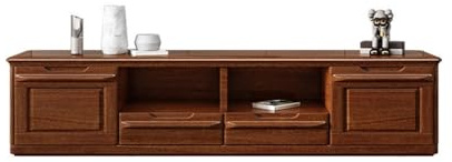 TV-Konsole Moderner, Heller, luxuriöser Neuer chinesischer TV-Schrank aus massivem Holz, goldenes Walnussholz, moderner Schrank mit Schublade und Aufbewahrung, TV-Schrank Wohnzimmer-TV-Ständer
