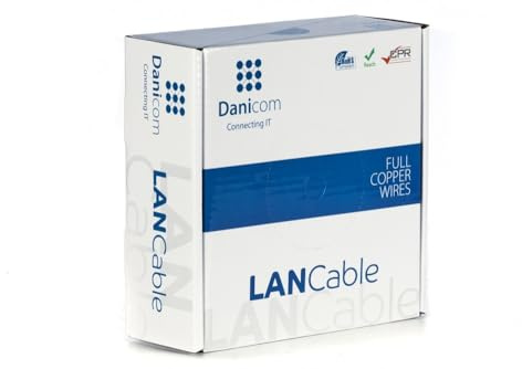 Danicom CAT6A U/UTP 50m Flexibel - PVC (Fca) | POE, Ethernet, LAN, Patchkabel, Datenkabel, RJ45 - für Serverschränke, Switches, Router, Modems!