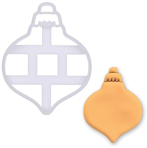 BAKERLOGY Zwiebel-Bauble Ausstechform – Weihnachtskugel Fondant Prägestempel | Festliche Ornamentform für Weihnachtsplätzchen, Wintergebäck, Feiern & Bastelideen