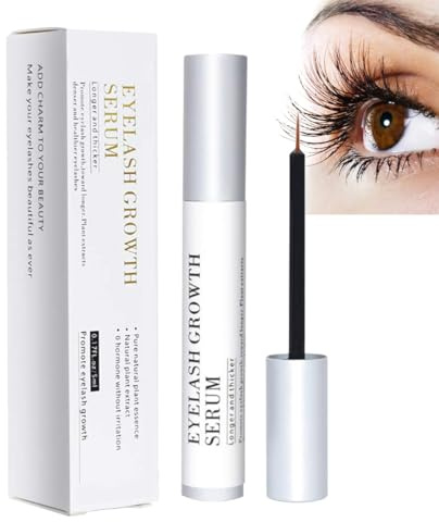QOCUILC Wimpernserum Ohne Hormone,Lash Serum - Wimpernwachstumsserum,Natürliches Wimpernserum,Für Pflege Gebrochene Wimpern,Schnelleres Wimpernwachstum (5 Ml)