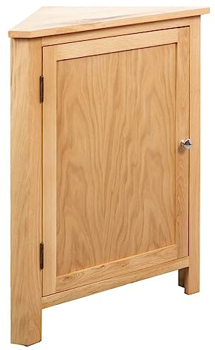 Ziaphsol Eckschrank 59x45x80 cm Massivholz Eiche, Küchenschrank mit Stauraum, Kompaktes Sideboard für Wohnzimmer, Esszimmer, Büro
