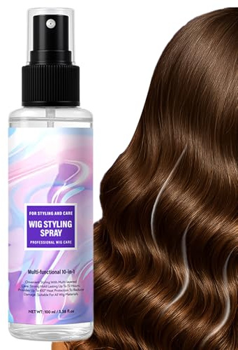 Perücken Spray 100ml, Frizz Control Glanzspray für Synthetik & Echthaar, Schnell trocknendes Anti-Haarausfall Spray, Leichtes Haarspray für, Pflegespray mit UV Schutz