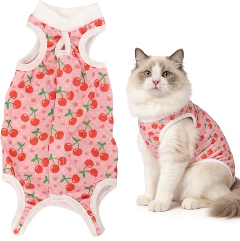 NiceNaiils Body per Gatti Post-Operatorio, Morbido e Confortevole, Anti-Leccamento di Ferite Addominali o Malattie della Pelle 4-5 kg
