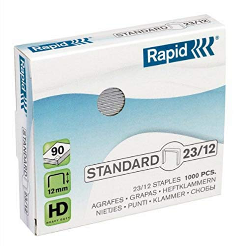 Rapid Heftklammern (23/12 mm, Standard, verzinkt) 1000 Stück