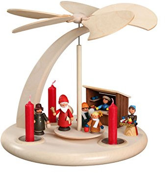 Weihnachtspyramide 1 - stöckige Pyramide - Weihnachtsmarkt - 25cm - Original Erzgebirge - Seiffener Volkskunst