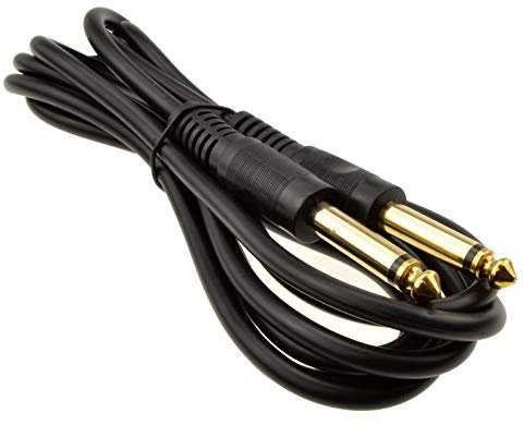kenable 6.35mm 1/4inch Mono Jack Plug Guitar/Instrument/Patch Cable Gold 2m [2 metres]