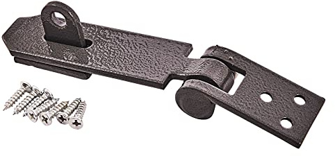 Amtech 90mm Hasp and Staple, Heat-Treated Carbon Steel, Secure Fixing for Sheds, Garages and General Door Locking.