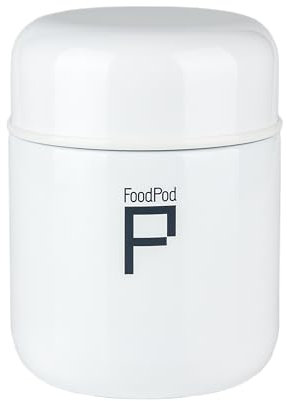 Drink Pod, Stainless Steel Vacuum Insulated Leak-Proof Foodpod Capsule Flask 6 Hours Hot 24 Hours Cold, White, 700ml